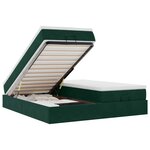 vidaXL Cadre de lit ottoman avec matelas vert foncé 200x200 cm velours