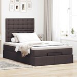 VidaXL Cadre de lit ottoman avec matelas marron foncé 120x190 cm tissu