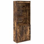 vidaXL Buffet haut chêne fumé 70x35x180 cm bois d'ingénierie