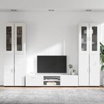 vidaXL Ensemble meuble TV avec tiroir FLORIN Blanc Bois d'ingénierie