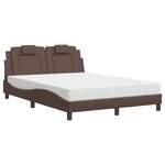 vidaXL Lit avec matelas marron 140x200 cm similicuir