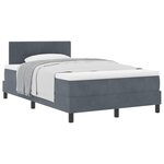 vidaXL Lit à ressorts avec matelas Gris foncé 120 x 200 cm Velours