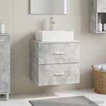 vidaXL Vanité de lavabo mural Gris béton 49 5 x 41 x 62 5 cm
