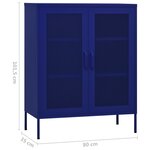 vidaXL Armoire de rangement Bleu marine 80x35x101 5 cm Acier