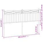 vidaXL Tête de lit de remplacement métal blanc 200 cm