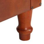 vidaXL Chaise cabriolet marron cuir véritable bois de manguier massif