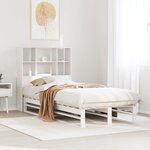 vidaXL Lit bibliothèque sans matelas blanc 90x200 cm bois massif