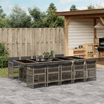 vidaXL Ensemble à manger de jardin et coussins 11 Pièces mélange beige