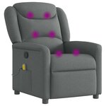 vidaXL Fauteuil de massage inclinable Gris foncé Tissu