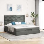 VidaXL Cadre de lit ottoman avec matelas gris foncé 180x200 cm tissu