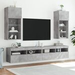 vidaXL Meubles TV avec lumières LED 2 Pièces gris béton 40 5x30x90 cm