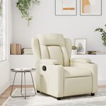 vidaXL Fauteuil inclinable Crème Similicuir