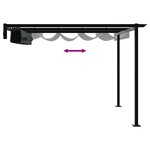 vidaXL Gazebo mural Anthracite 3 x 3 m Acier