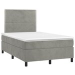 vidaXL Sommier à lattes de lit et matelas gris clair 120x190cm velours