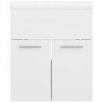 vidaXL Armoire d'évier avec lavabo intégré Blanc brillant Aggloméré