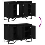 vidaXL Cabinet Sous Évier Chêne noir 91 x 35 x 60 cm Bois d'ingénierie