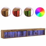 vidaXL Ensemble meuble TV avec LED Bois ancien Bois d'ingénierie