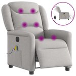 vidaXL Fauteuil de massage inclinable électrique gris nuage tissu