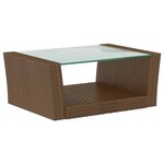 vidaXL Salon de jardin 8 Pièces avec coussins résine tressée marron