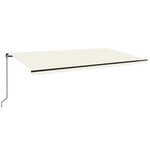 vidaXL Auvent manuel rétractable avec LED 600x350 cm Crème