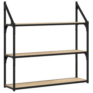 vidaXL Étagère murale 3 niveaux chêne sonoma 80x21x78 5 cm
