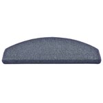 vidaXL Tapis d'escalier 30 pièces 65 x 24 x 4 cm Gris foncé et bleu Demi-rond Grand