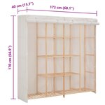 vidaXL Garde-robe Blanc 173x40x170 cm Tissu