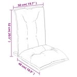 vidaXL Coussins de chaise à dossier bas lot de 6 rayures bleu/blanc