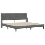 vidaXL Cadre de lit avec tête de lit Gris foncé 200 x 200 cm Velours