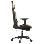vidaXL Chaise de jeu de massage avec repose-pied Noir&Doré Similicuir