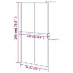 vidaXL Paroi de douche avec étagère Noir 100x195cm Verre ESG&Aluminium