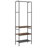 vidaXL Portant à vêtements avec étagères Chêne fumé 60 x 30 x 171 cm