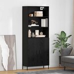 vidaXL Haut Armoire Chêne noir 69 5 x 34 x 180 cm Bois d'ingénierie