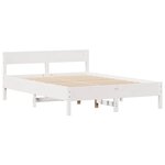 vidaXL Cadre de lit sans matelas blanc 140x190 cm bois de pin massif