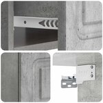 vidaXL Cabinet de chevet mural 2 Pièces Gris béton 49 x 34 5 x 20 cm