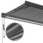 vidaXL Auvent rétractable anthracite et blanc 5x3 m tissu et aluminium