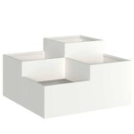 vidaXL Cache-pot de jardin Blanc 80 x 80 x 48 cm Acier