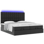 vidaXL Lit ottoman avec matelas & LED Noir 180x200cm similicuir