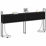 vidaXL Headboard de Rangement avec Station de Charge Chêne noir 180 cm
