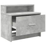 vidaXL Table de chevet avec tiroir gris béton 51x31x47 cm