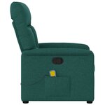 vidaXL Fauteuil de massage inclinable Vert foncé Tissu