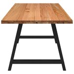 vidaXL Table à manger marron clair bois de chêne massif rectangulaire