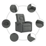 vidaXL Fauteuil inclinable Gris foncé Tissu