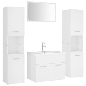 vidaXL Ensemble de meubles de salle de bain Blanc Aggloméré