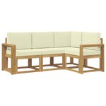 vidaXL Ensemble de canapés d'extérieur 4 pc Blanc et crème