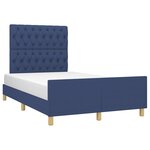 vidaXL Cadre de lit sans matelas bleu 120x190 cm tissu
