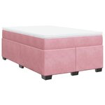 vidaXL Sommier à lattes de lit avec matelas rose 120x190 cm velours