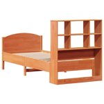 vidaXL Lit bibliothèque sans matelas cire marron 100x200 cm pin massif
