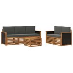 vidaXL Ensemble de canapés d'extérieur 6 pc Naturel et Anthracite