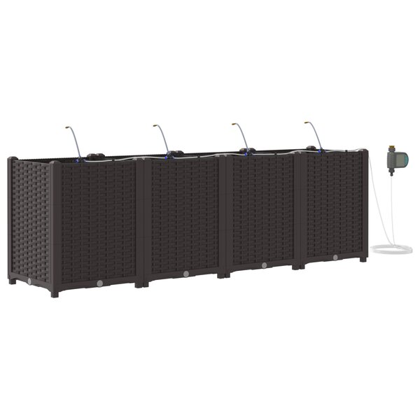 vidaXL Jardinières de jardin 1 pc Marron 160 x 40 x 52 cm Plastique